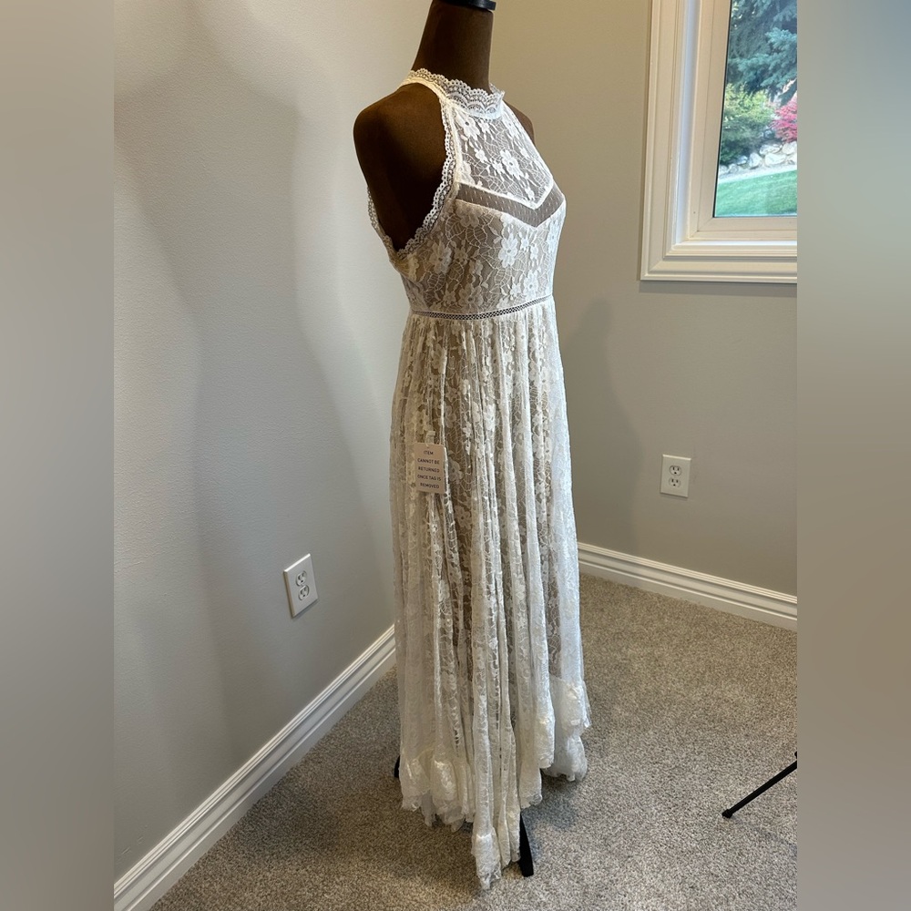 Joyfolie Cream Lace Maxi Dress - Picture 5 of 8